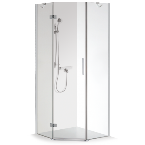 Brasta Glass penkiakampė dušo kabina Luka 80x80 cm, stiklo spalva pasirinktinai