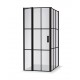 Brasta Glass kvadratinė dušo kabina Karina 90x90 cm Nero Cube, stiklas skaidrus