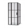 Brasta Glass kvadratinė dušo kabina Karina 90x90 cm Nero Cube, stiklas skaidrus