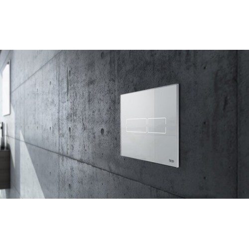 TECElux Mini vandens nuleidimo klavišas "touch-free" baltos spalvos su transformatoriumi