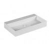 Azzurra Elegance Squared praustuvas 81x45 cm su skyle maišytuvui, baltas