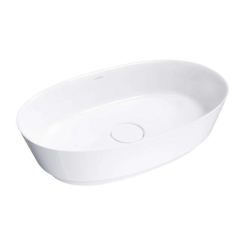 Omnires NEO M+ pastatomas ant stalviršio praustuvas 60x36 cm, baltas blizgus, NEOUNBP