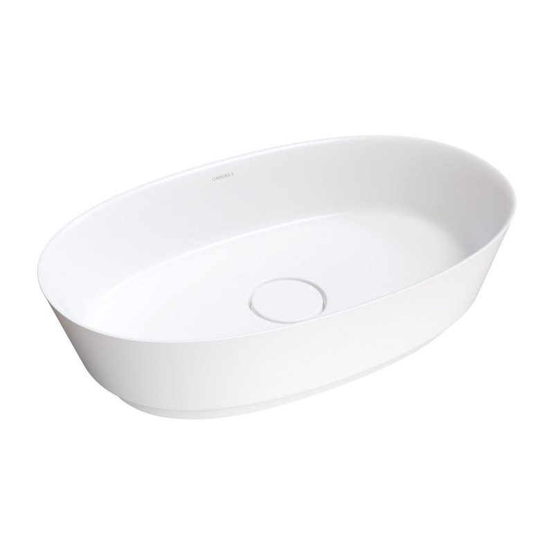 Omnires NEO M+ pastatomas ant stalviršio matinis baltas praustuvas 60x36 cm, NEOUNBM