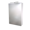RB veidrodinė spintelė su LED apšvietimu, IP44, balta blizgi, 48x65 cm, 1402211