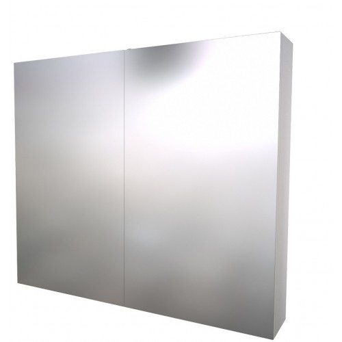 RB veidrodinė spintelė be apšvietimo, balta blizgi, 80 cm