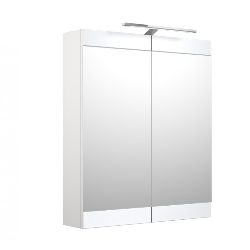 RB Serena Retro veidrodinė spintelė su LED apšvietimu, IP44, balta blizgi, 60x70 cm, 1302311