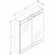 RB Serena Retro veidrodinė spintelė su LED apšvietimu, IP44, balta blizgi, 60x70 cm, 1302311