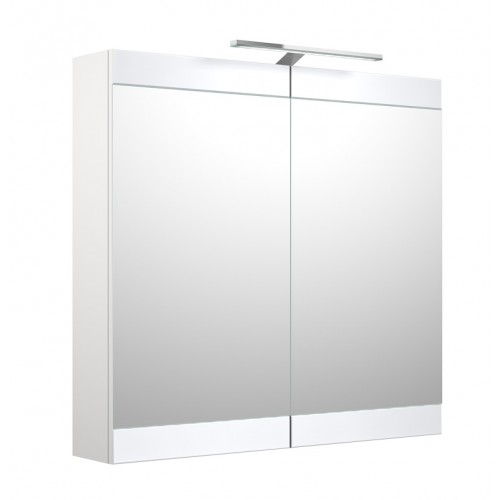 RB Serena Retro veidrodinė spintelė su LED apšvietimu, IP44, balta blizgi, 80x70 cm, 1302511