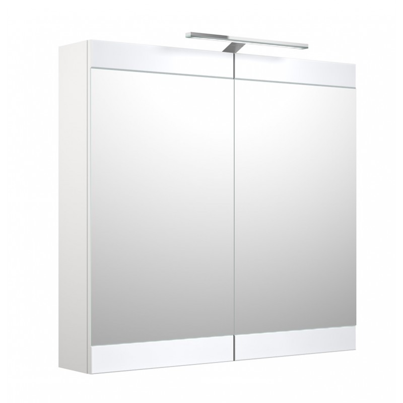 RB Serena Retro veidrodinė spintelė su LED apšvietimu, IP44, balta blizgi, 80x70 cm, 1302511