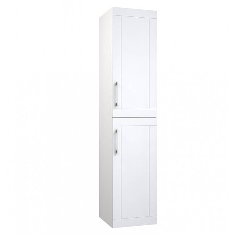 RB Serena Retro ūkinė spintelė, 2 durelės, aksesuarų panelė, balta blizgi, 35 cm, 13312114