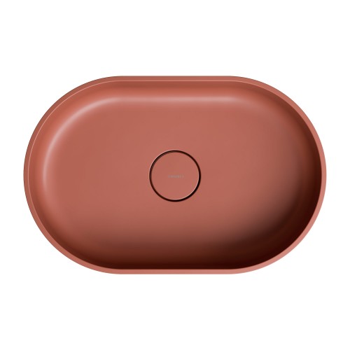 Omnires OVO M+ Terracotta pastatomas ant stalviršio praustuvas 55x36 cm, OVOUNTE