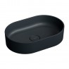 Omnires OVO M+ Black lava pastatomas ant stalviršio praustuvas 55x36 cm, juodas matinis, OVOUNBLV