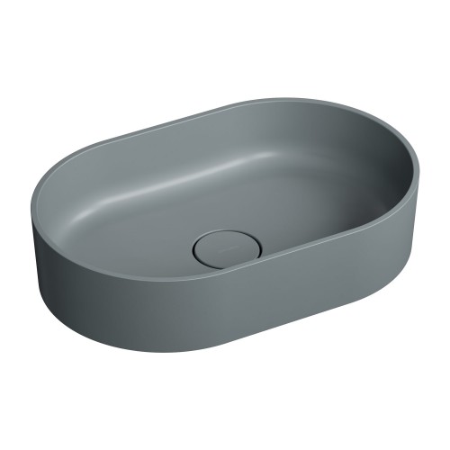 Omnires OVO M+ Ash grey pastatomas ant stalviršio praustuvas 55x36 cm, OVOUNAG