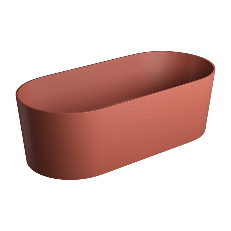 Omnires Ovo M+ Terracotta laisvai pastatoma akmens masės vonia 160x75 cm, OVOWWTE