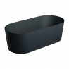 Omnires Ovo M+ Black lava laisvai pastatoma akmens masės vonia 160x75 cm, juoda matinė, OVOWWBLV