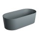 Omnires Ovo M+ Ash grey laisvai pastatoma akmens masės vonia 160x75 cm, pilka matinė, OVOWWAG