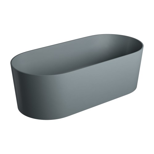 Omnires Ovo M+ Ash grey laisvai pastatoma akmens masės vonia 160x75 cm, pilka matinė, OVOWWAG