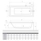 Roth Kubic Neo Slim stačiakampė vonia 150x70 cm