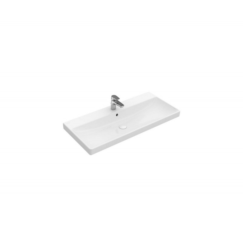 Villeroy&Boch Avento praustuvas su skyle maišytuvui 80x47 cm, baltas blizgus