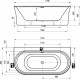 Laisvai pastatoma akrilo vonia Ravak Ypsilon Wall 178x86 cm