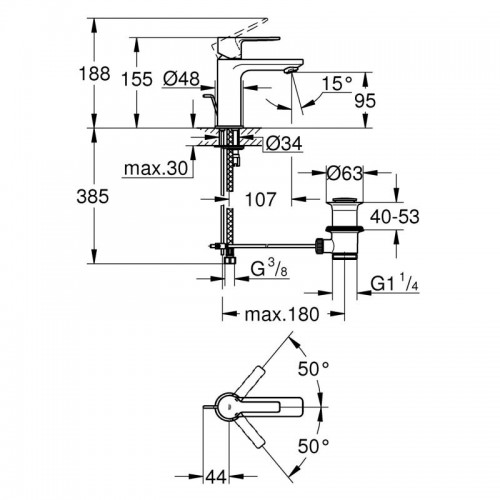 GROHE Lineare maišytuvas praustuvui 32109001