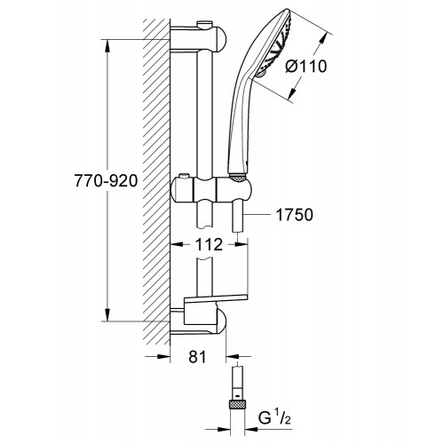 Grohe Euphoria 110 Massage dušo komplektas, 27226001
