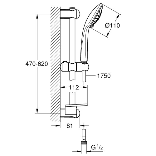 Grohe Euphoria 110 Massage dušo komplektas, 27231001