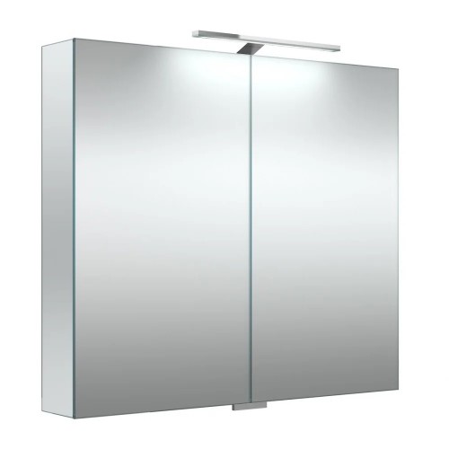 RB veidrodinė spintelė su dvigubo veidrodžio durelėmis, LED apšvietimu, IP44, 80x70 cm, 2102500