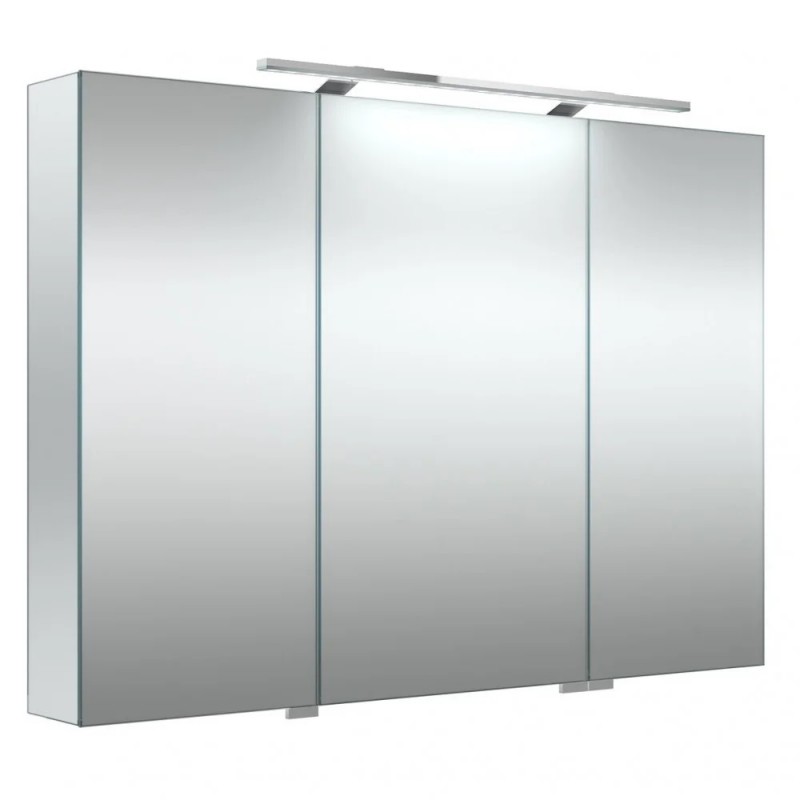 RB veidrodinė spintelė su dvigubo veidrodžio durelėmis, LED apšvietimu, IP44, 100x70 cm, 2102700