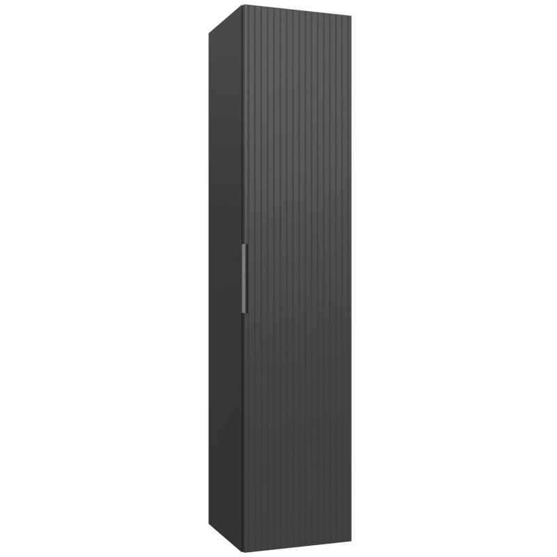 RB G-Line ūkinė spintelė su 1 durelėmis, fasadas su grioveliais, grafitas, rankena blizgus chromas, 35 cm, 25301222