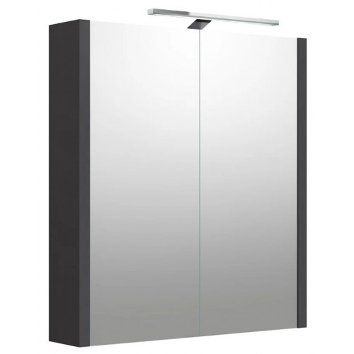 RB Urban veidrodinė spintelė su LED šviestuvu, IP44, pilka matinė, 58x65 cm, 2002305