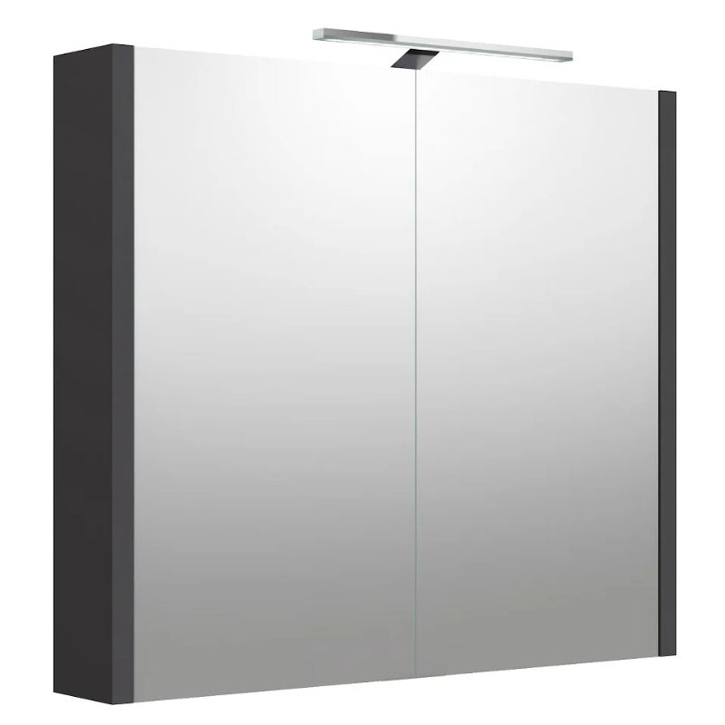 RB Urban veidrodinė spintelė su LED šviestuvu, IP44, pilka matinė, 78x65 cm, 2002505