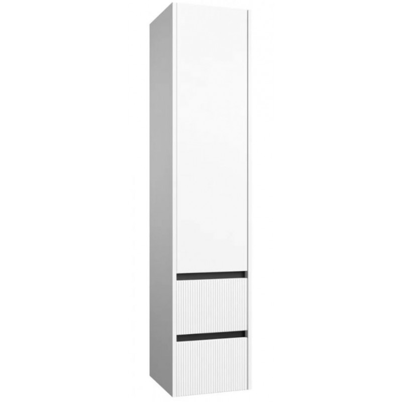 RB Urban ūkinė spintelė su vienom durelėm, dviem stalčiukais, juodo aliuminio profiliu, balta matinė, 35 cm, 203521112