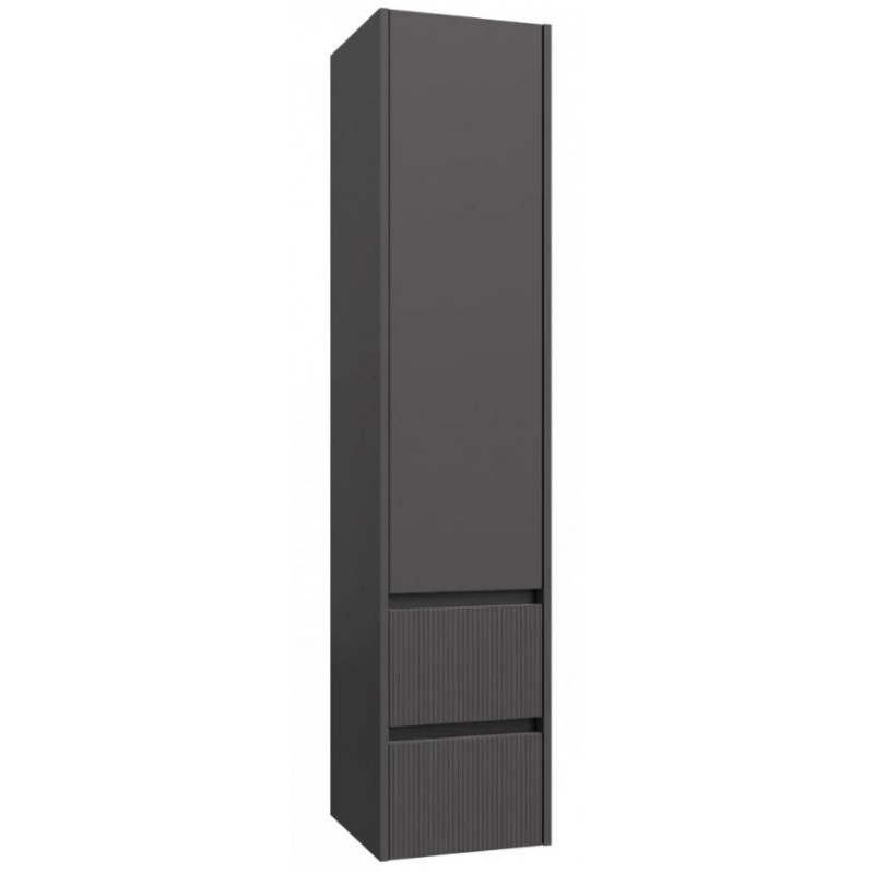 RB Urban ūkinė spintelė su vienom durelėm, dviem stalčiukais, juodo aliuminio profiliu, pilka matinė, 35 cm, 203521105