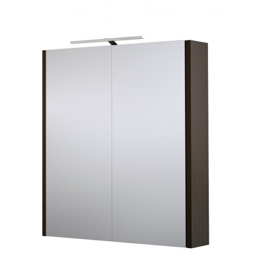 RB veidrodinė spintelė su LED apšvietimu, IP44, juodas ąžuolas, 58x60 cm, 1402301