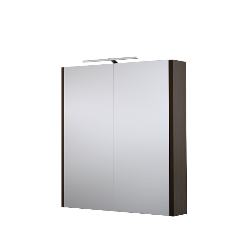 RB veidrodinė spintelė su LED apšvietimu, IP44, juodas ąžuolas, 58x60 cm, 1402301