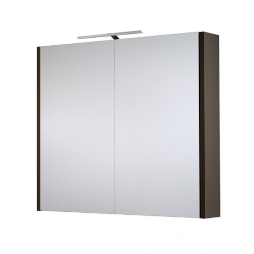 RB veidrodinė spintelė su LED apšvietimu, IP44, juodas ąžuolas, 78x65 cm, 1402501