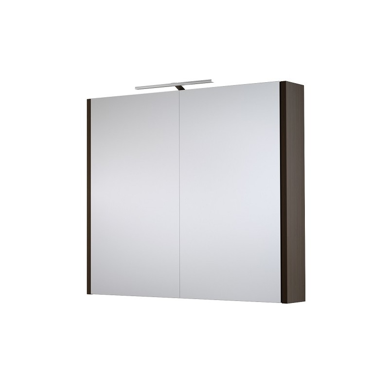 RB veidrodinė spintelė su LED apšvietimu, IP44, juodas ąžuolas, 78x65 cm, 1402501