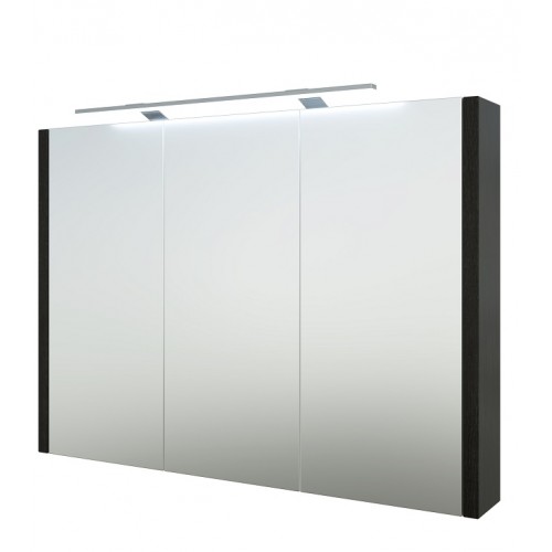 RB veidrodinė spintelė su LED apšvietimu, IP44, juodas ąžuolas, 98x65 cm, 1402701
