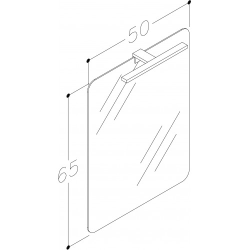 RB Eco veidrodis su šviestuvu LED, IP44, 4000K, 50x65 cm