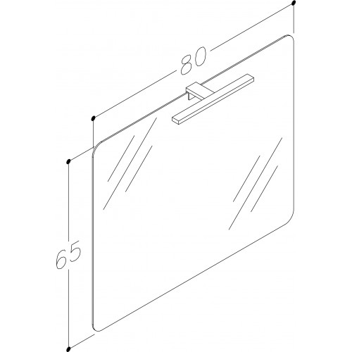 RB Eco veidrodis su šviestuvu LED, IP44, 4000K, 80x65 cm