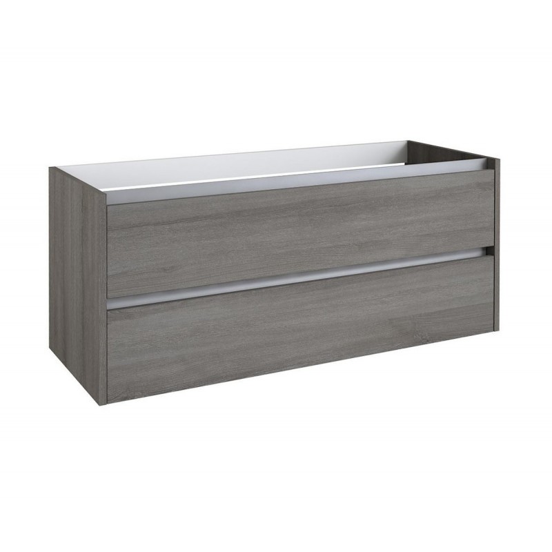 Kame City apatinė spintelė su stalčiais, dvigubam praustuvui, pilkas uosis, 120 cm