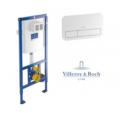 Rėmo Villeroy&Boch Viconnect su baltos spalvos mygtuku E200 komplektas
