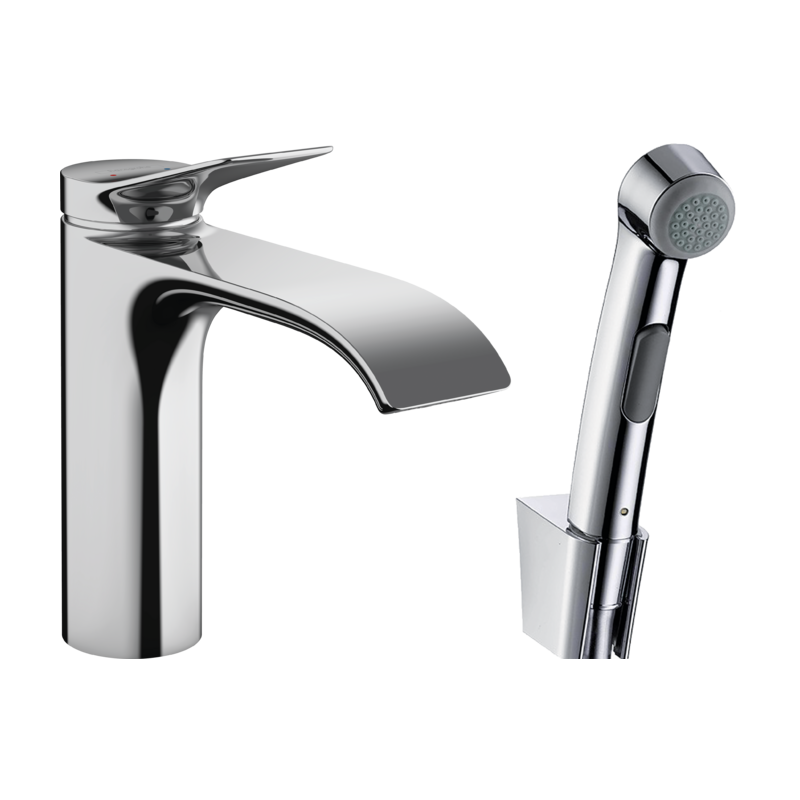 Hansgrohe Vivenis maišytuvas praustuvui su bidete dušeliu, chromas