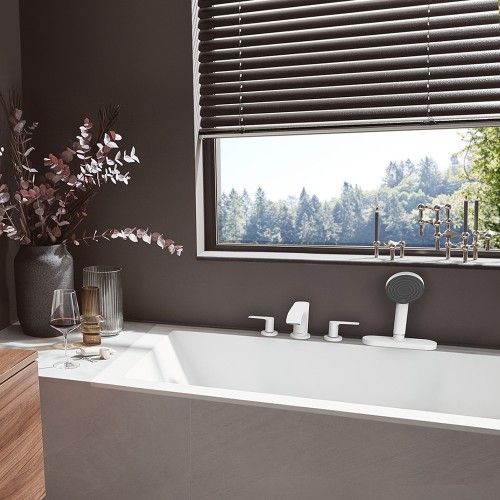 Hansgrohe Vivenis 4 dalių maišytuvas iš vonios krašto, baltas matinis
