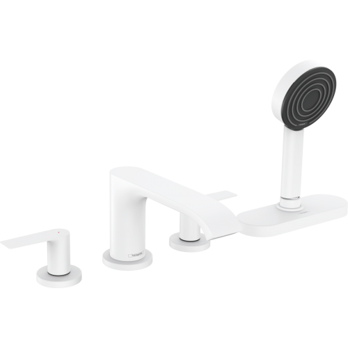 Hansgrohe Vivenis 4 dalių maišytuvas iš vonios krašto, baltas matinis