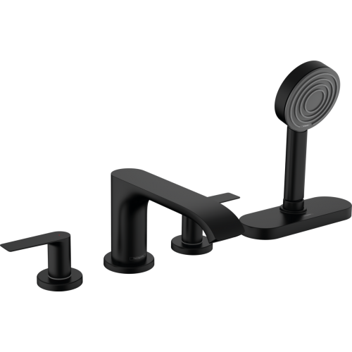 Hansgrohe Vivenis 4 dalių maišytuvas iš vonios krašto, juodas matinis