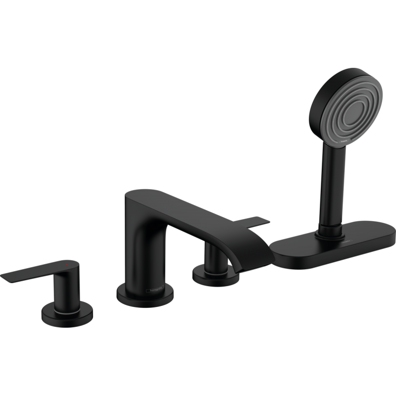Hansgrohe Vivenis 4 dalių maišytuvas iš vonios krašto, juodas matinis