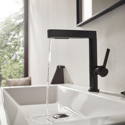 Hansgrohe Finoris 230 aukštas maišytuvas praustuvui su ištraukiamu snapu, juodas matinis