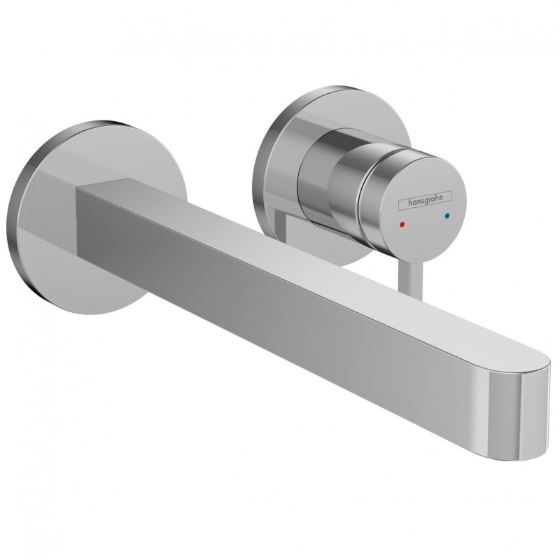 Hansgrohe Finoris maišytuvas praustuvui iš sienos, snapo ilgis 228 mm, chromas